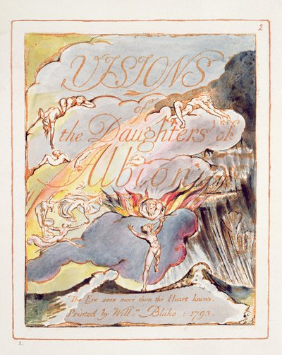 Visiones de las Hijas de Albión: Página del Título de William Blake